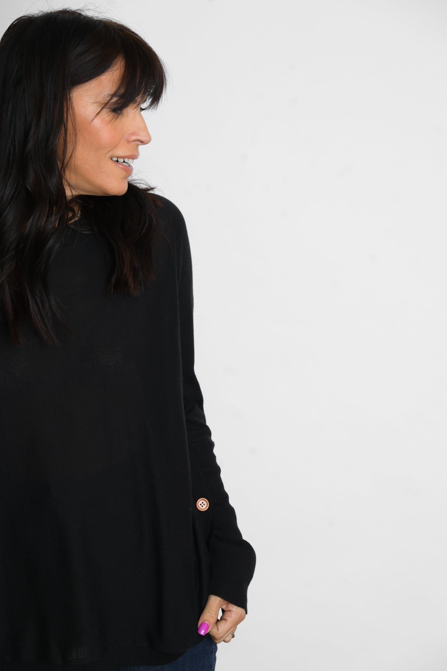 DIA סריג שחור מעוצב כפתורים image 11