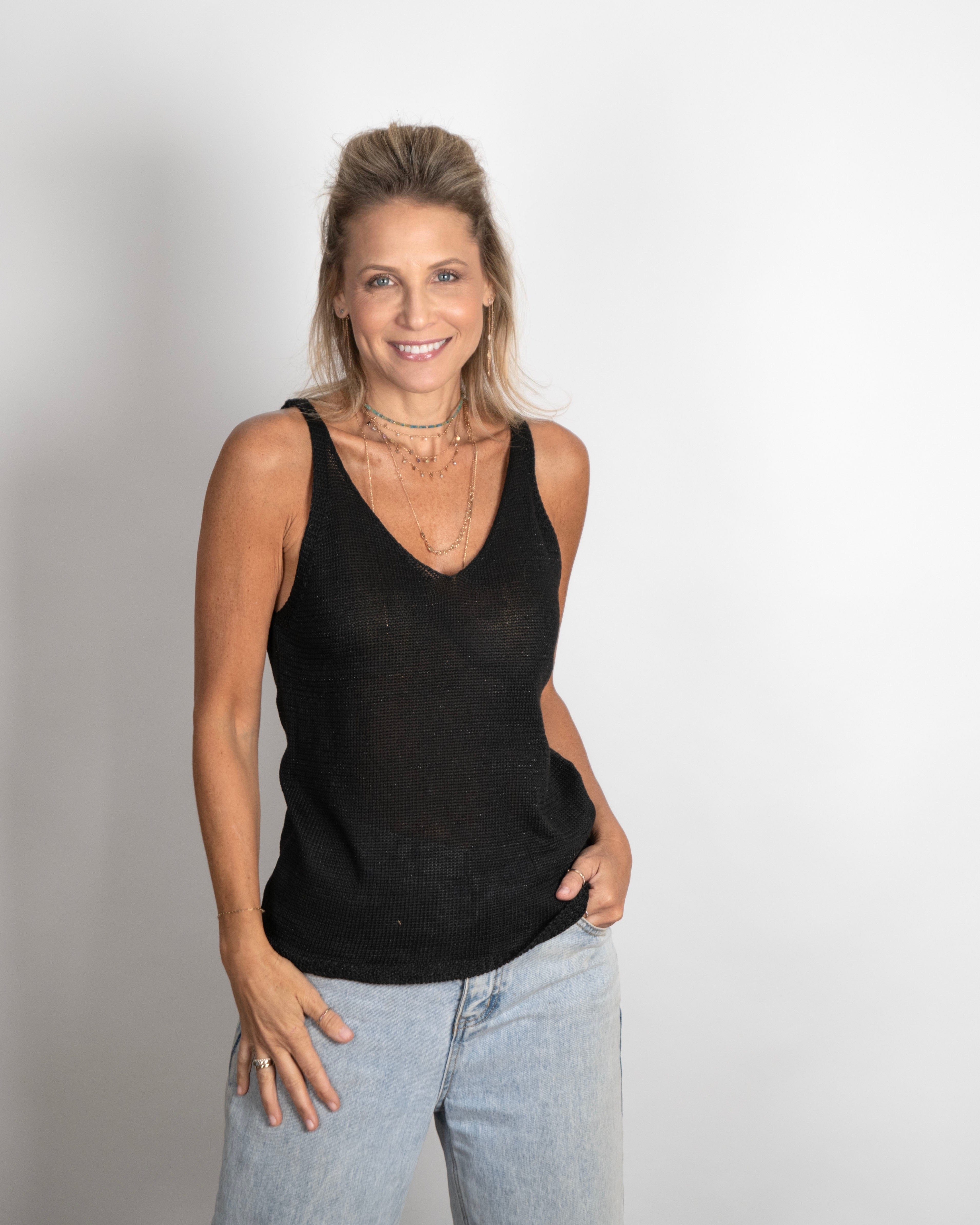 AMY  גופיית סריג שחור image 1