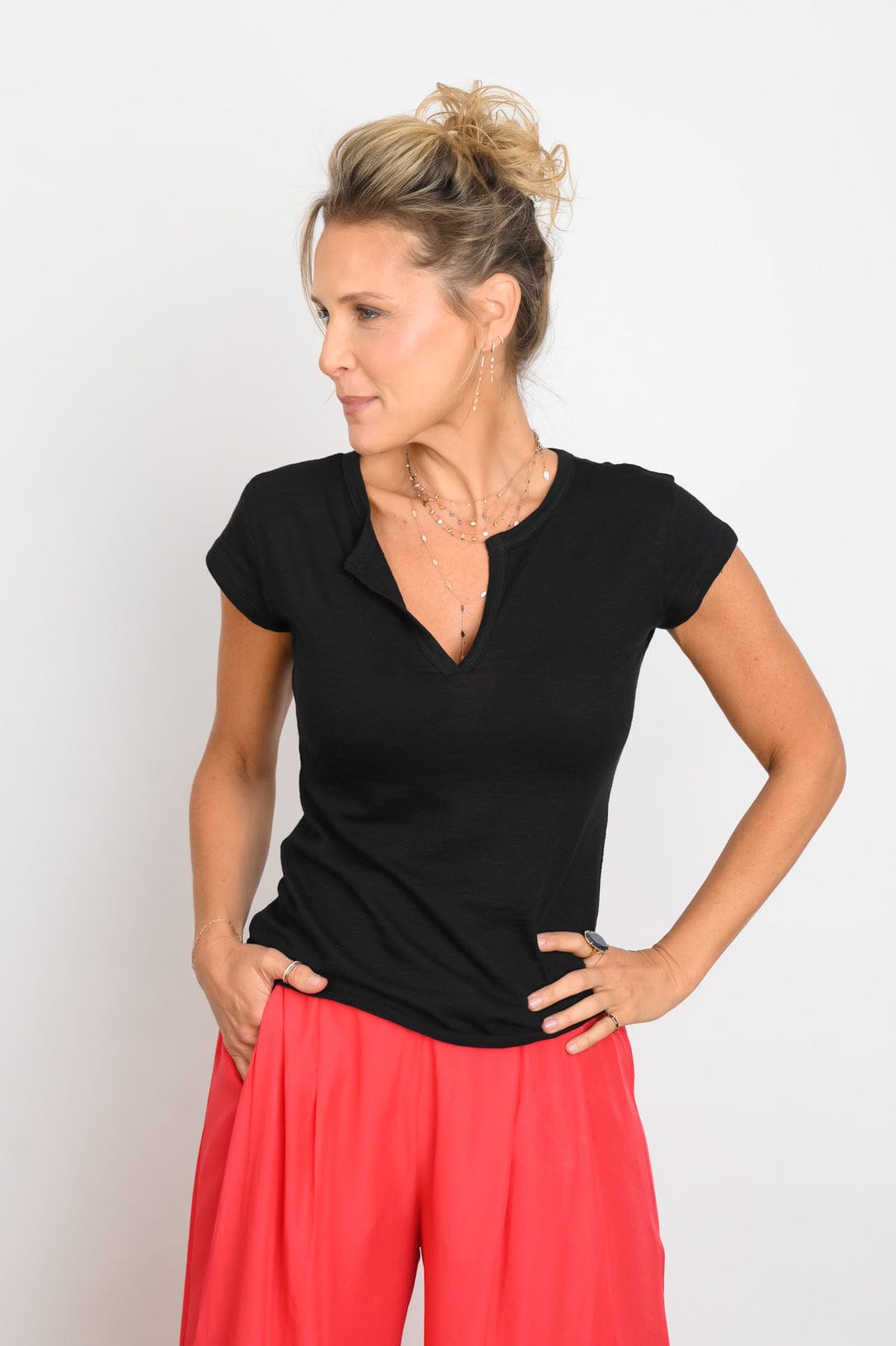 DAY חולצה ביסיק צמודה שחור image 7