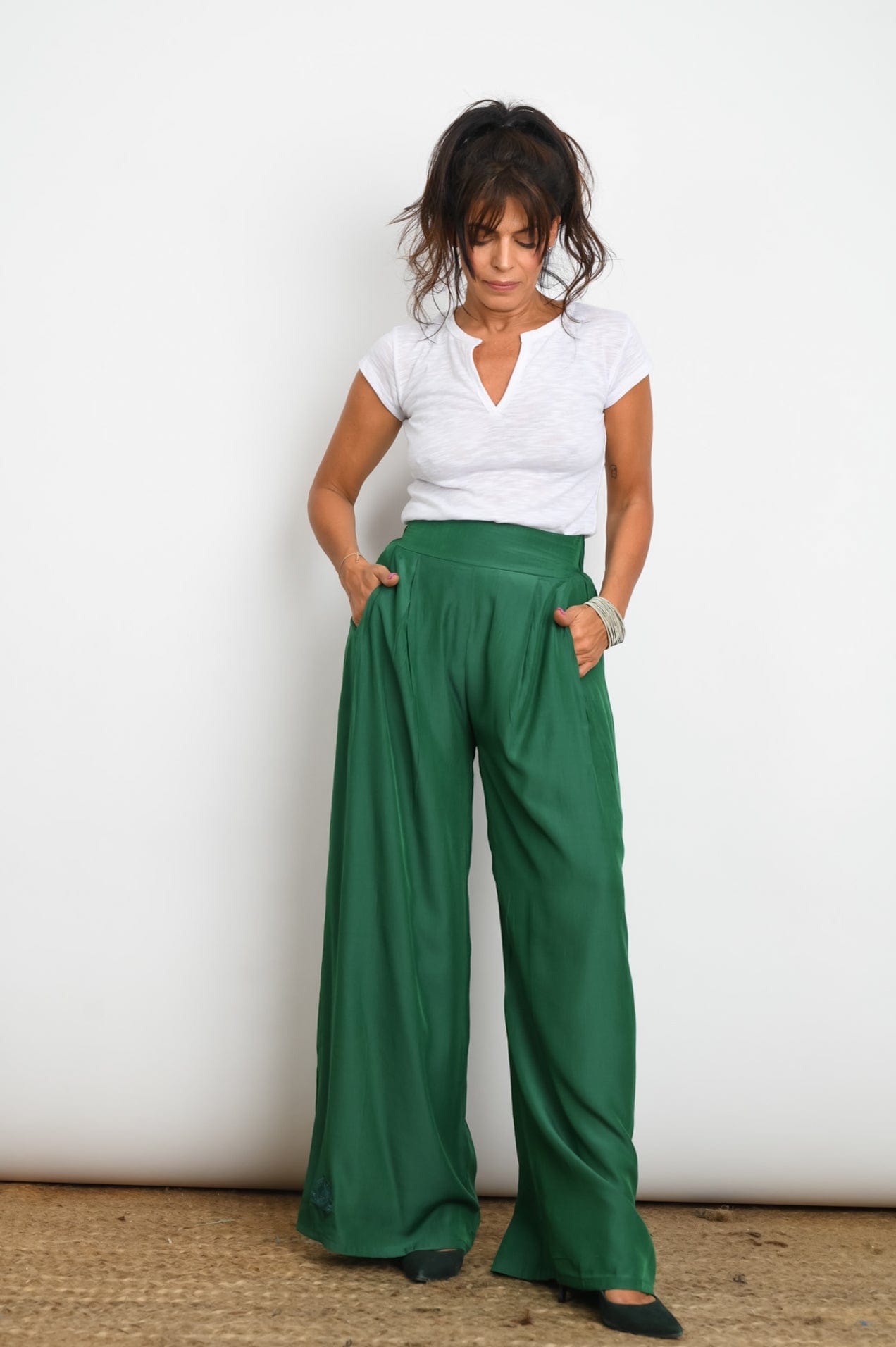 RON מכנסים בצבע ירוק image 0