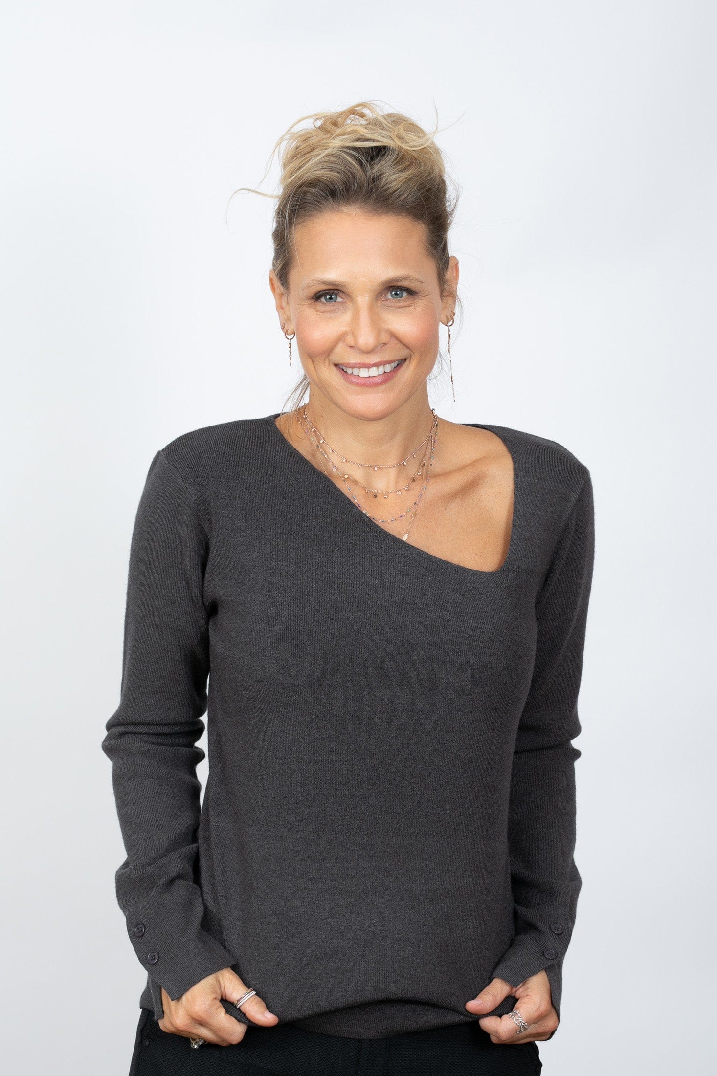 FRESSIA  סריג מעוצב אפור image 5