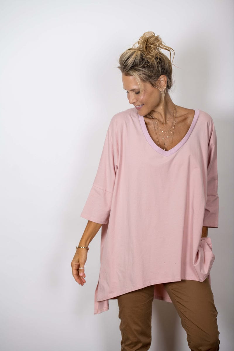 SHIN V חולצה ורודה אוברסייז