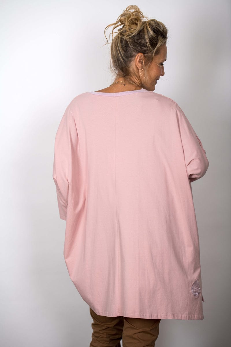 SHIN V חולצה ורודה אוברסייז