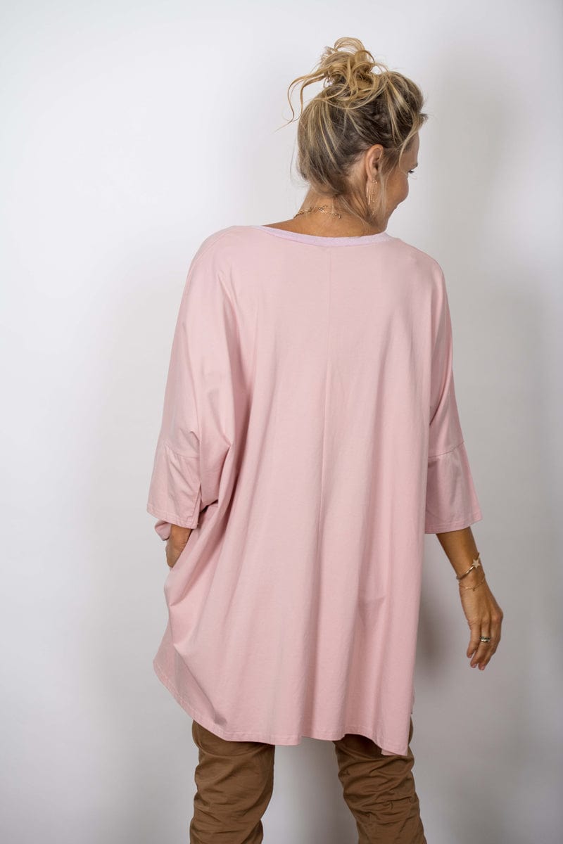 SHIN V חולצה ורודה אוברסייז