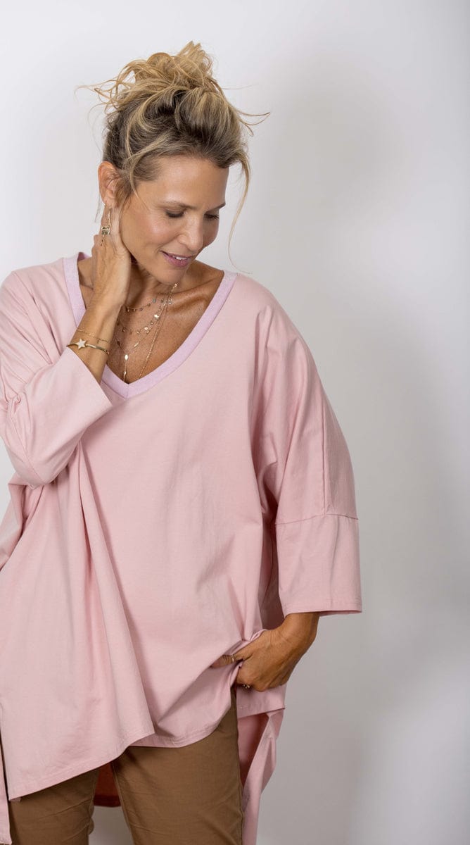 SHIN V חולצה ורודה אוברסייז