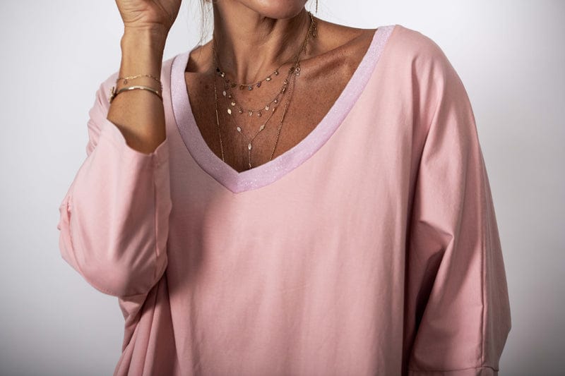 SHIN V חולצה ורודה אוברסייז