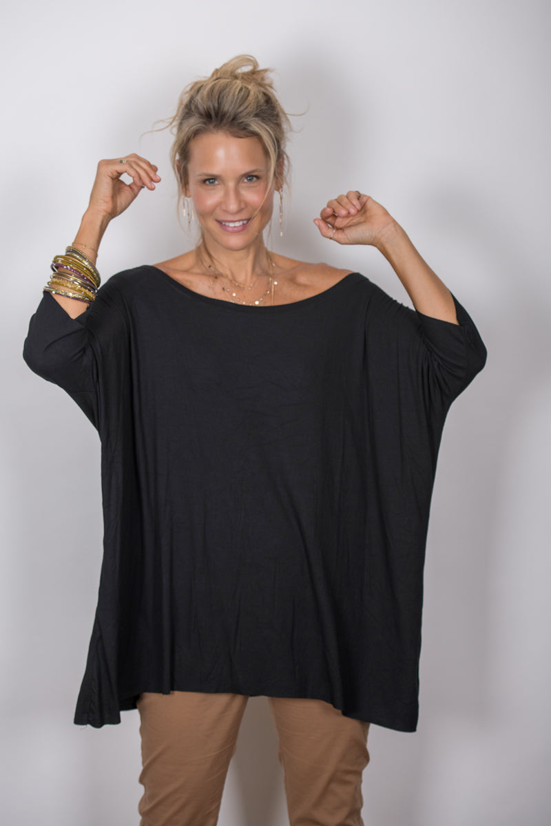 TOKYO חולצת אוברסייז שחורה