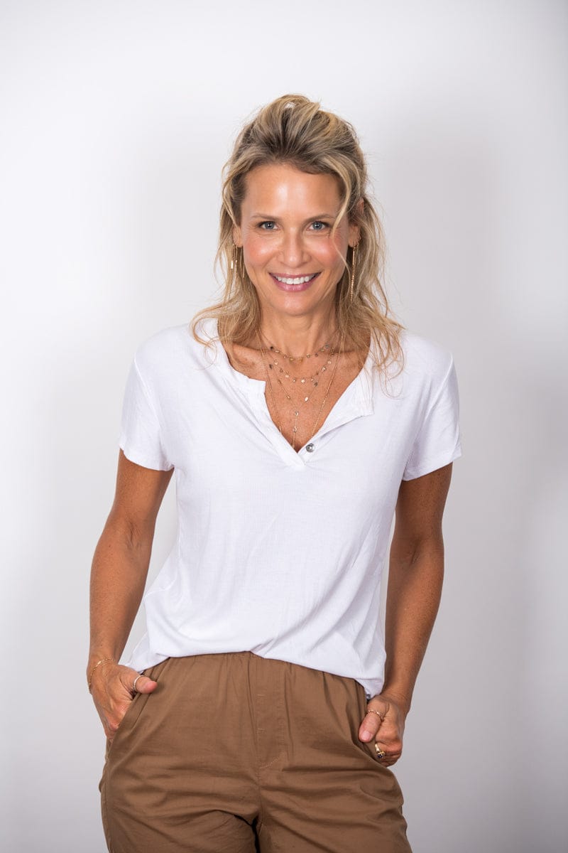 SISLEY חולצת כפתורים לבנה