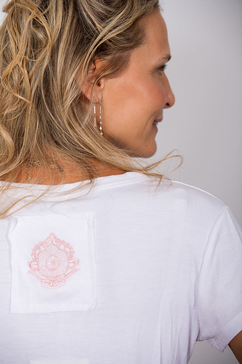 SISLEY חולצת כפתורים לבנה