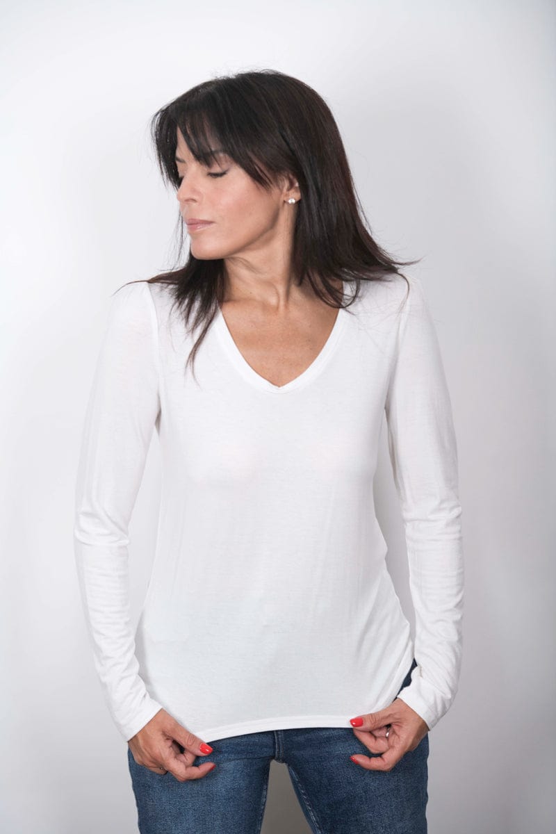 SAGIE  חולצה בייסיק לבנה