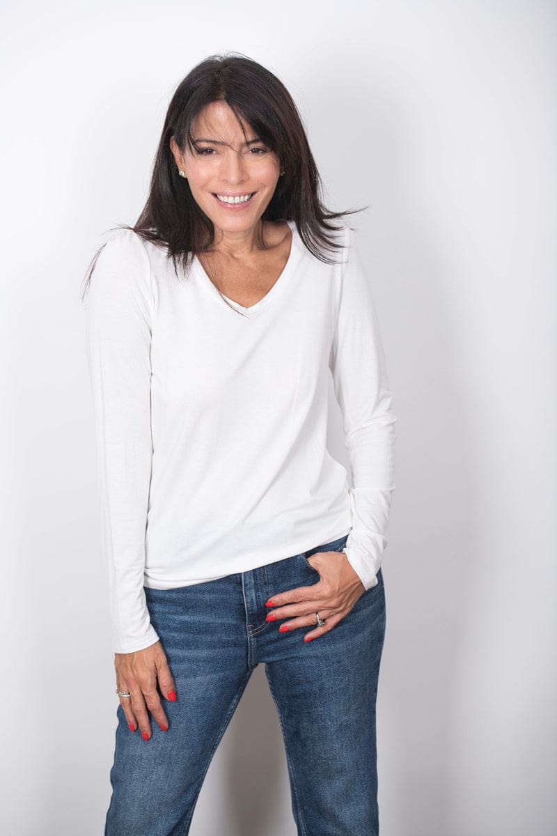 SAGIE  חולצה בייסיק לבנה