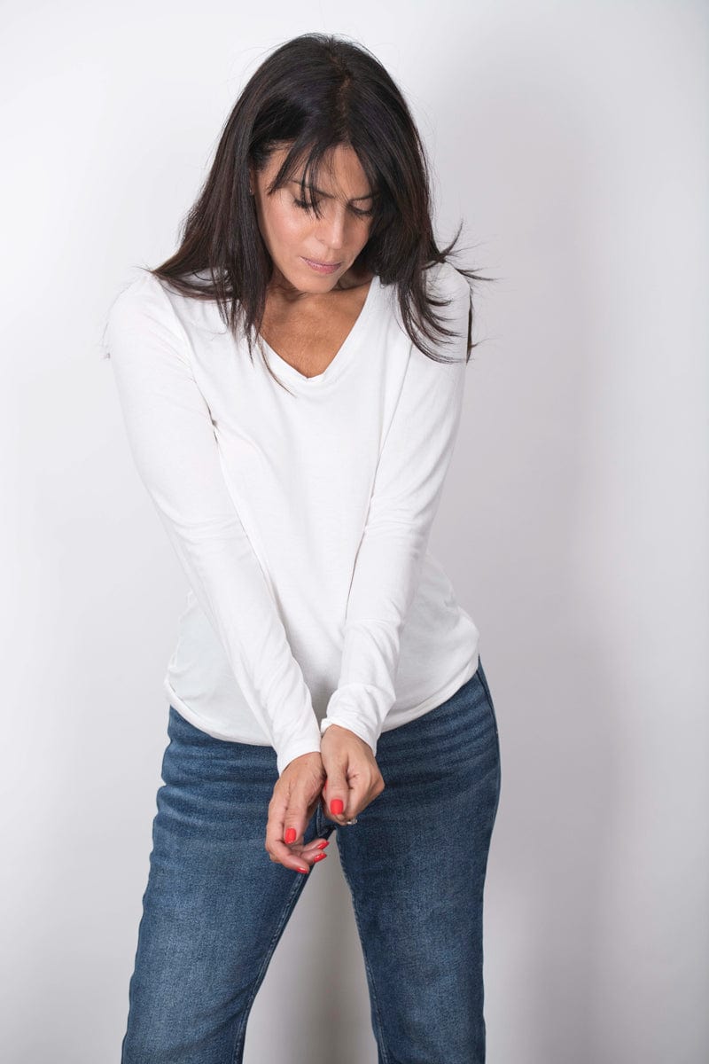 SAGIE  חולצה בייסיק לבנה