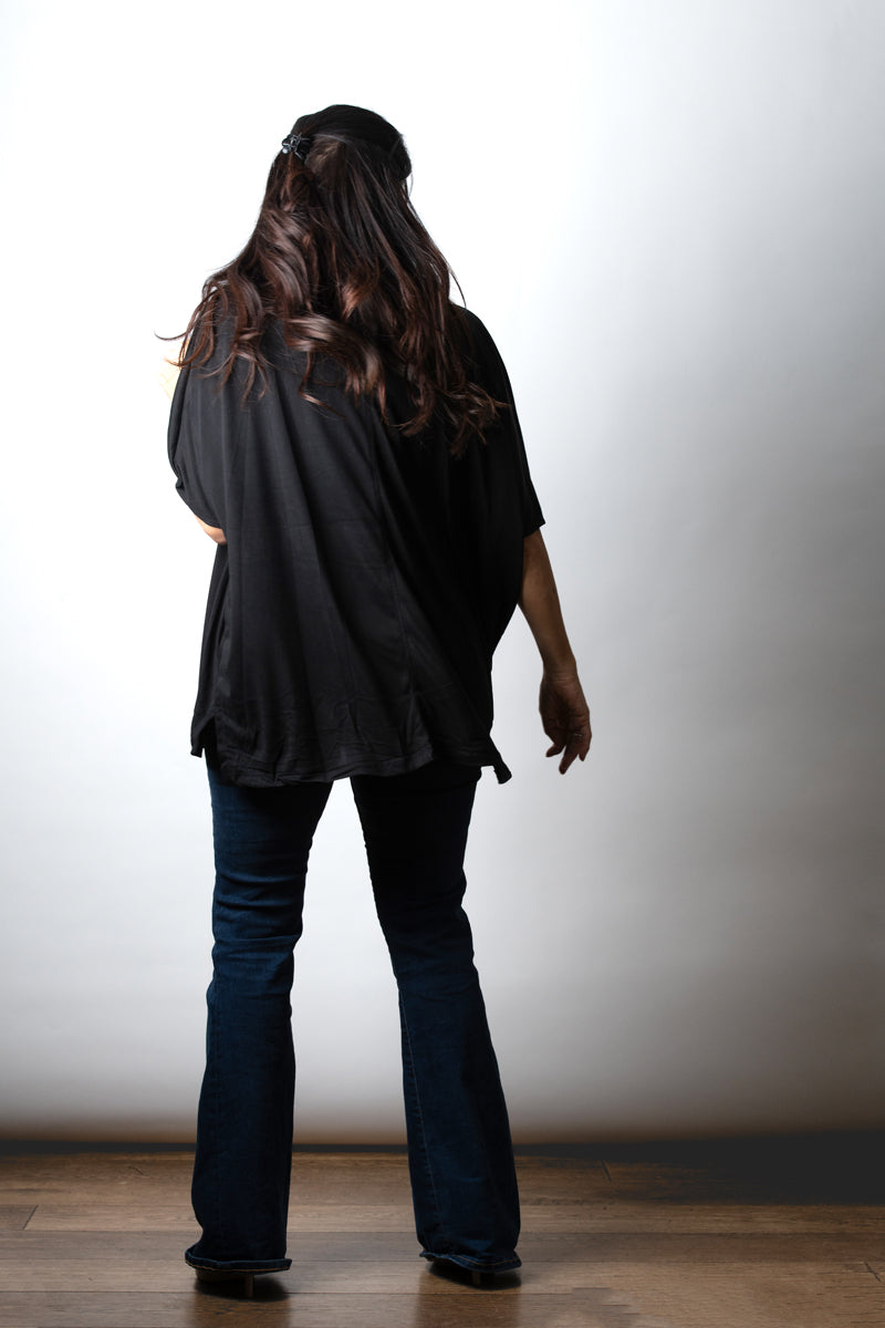 EOS V חולצה אוברסייז בייסיק שחורה