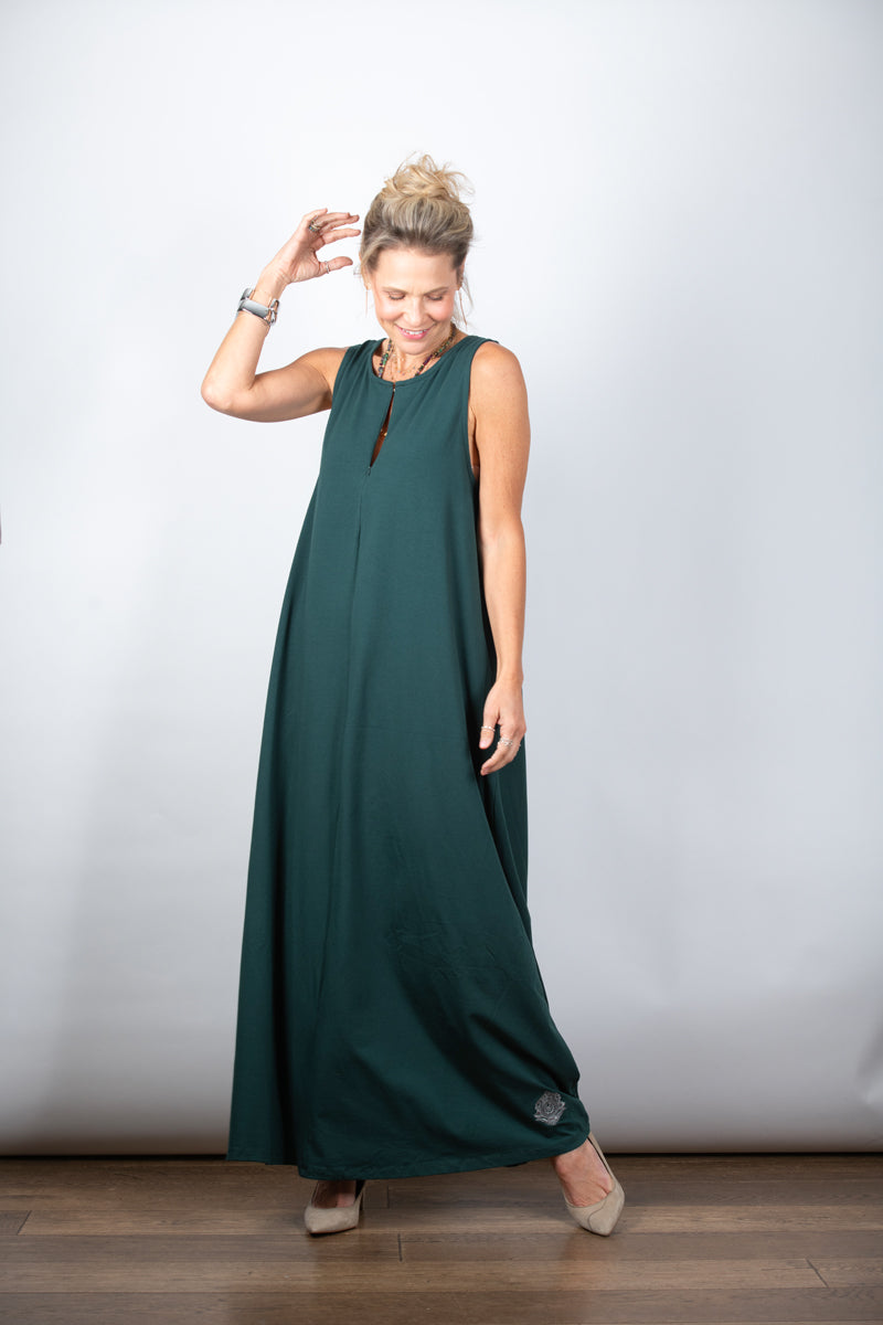 METIS שמלה מפתח ריצרצ ירוקה