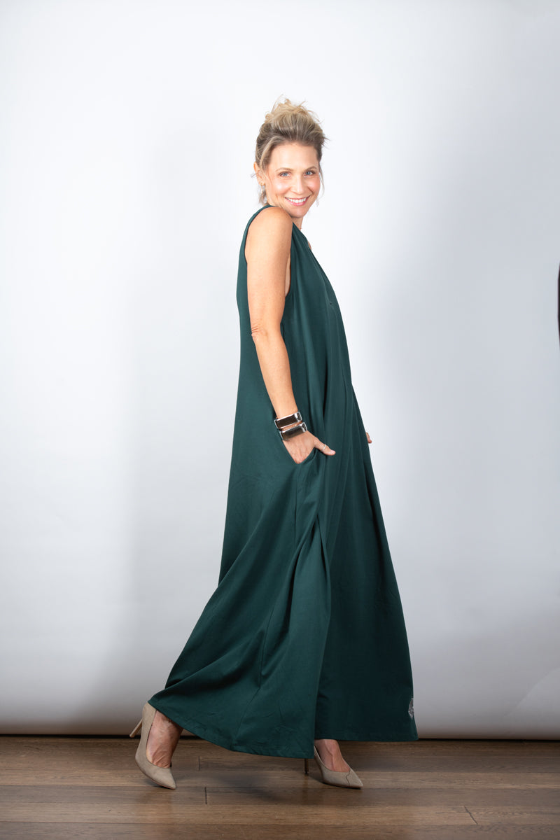 METIS שמלה מפתח ריצרצ ירוקה