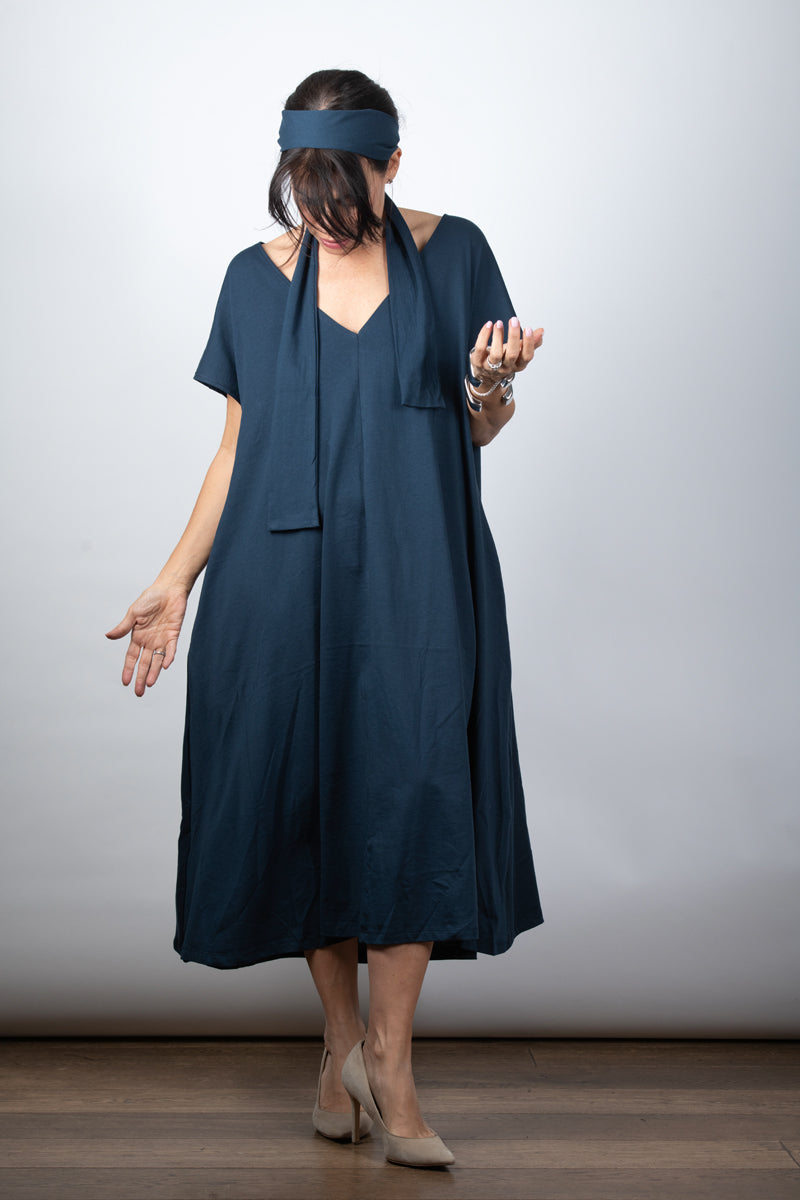 MERESLS שמלה כחולה אוברסייז