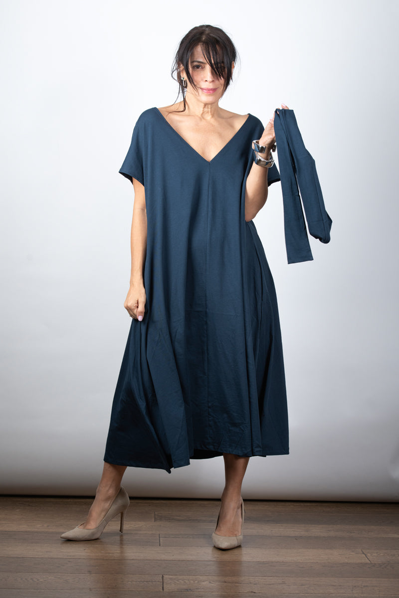 MERESLS שמלה כחולה אוברסייז