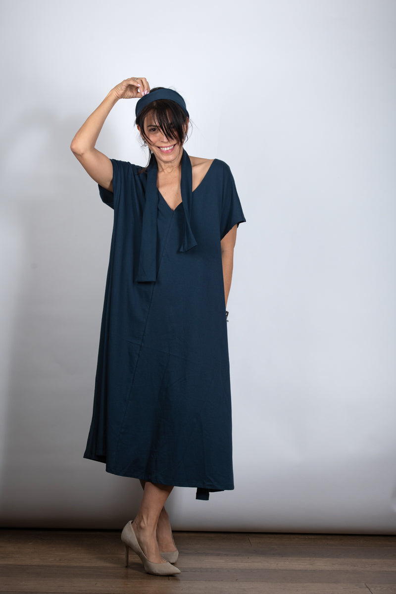 MERESLS שמלה כחולה אוברסייז