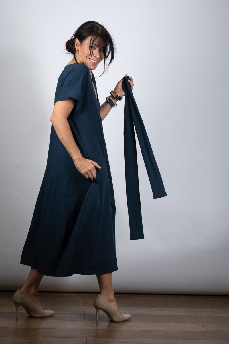 MERESLS שמלה כחולה אוברסייז