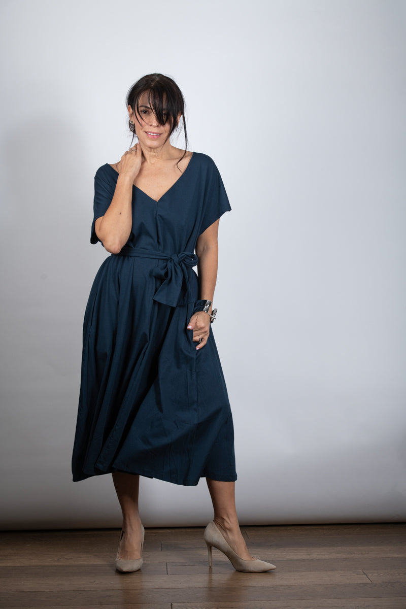 MERESLS שמלה כחולה אוברסייז