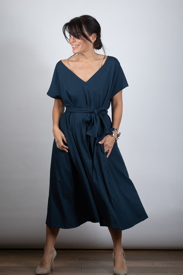 MERESLS שמלה כחולה אוברסייז