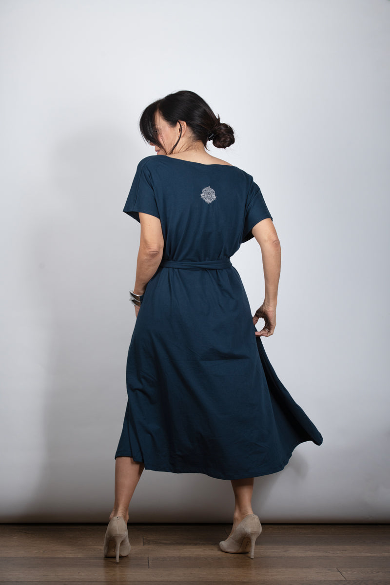 MERESLS שמלה כחולה אוברסייז