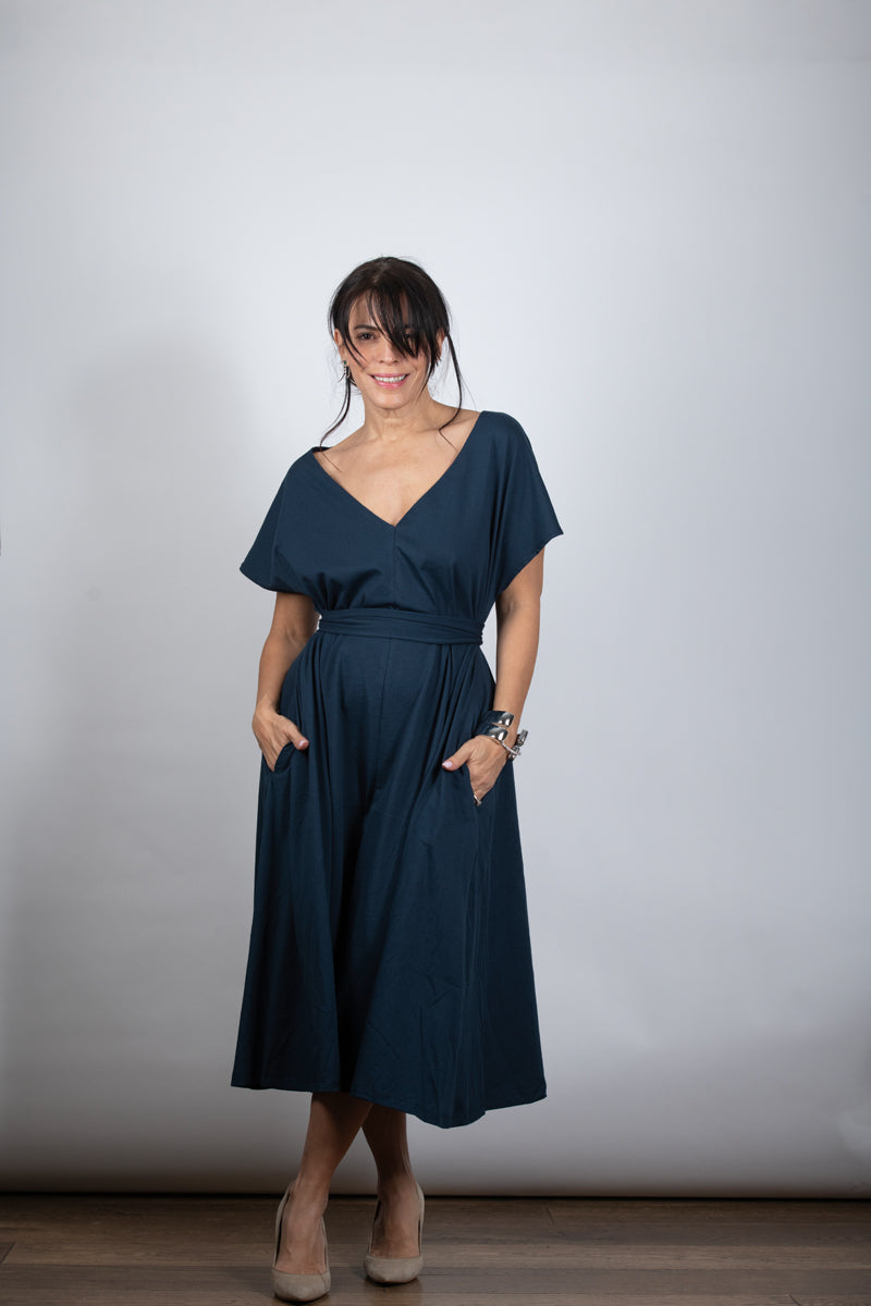 MERESLS שמלה כחולה אוברסייז