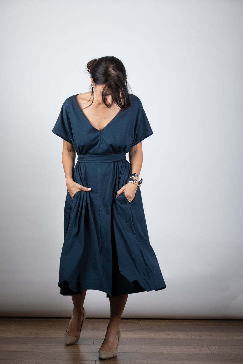 MERESLS שמלה כחולה אוברסייז