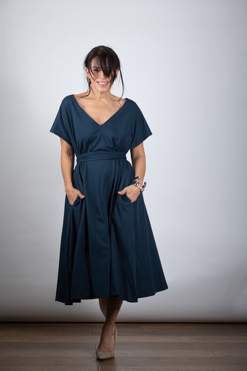 MERESLS שמלה כחולה אוברסייז