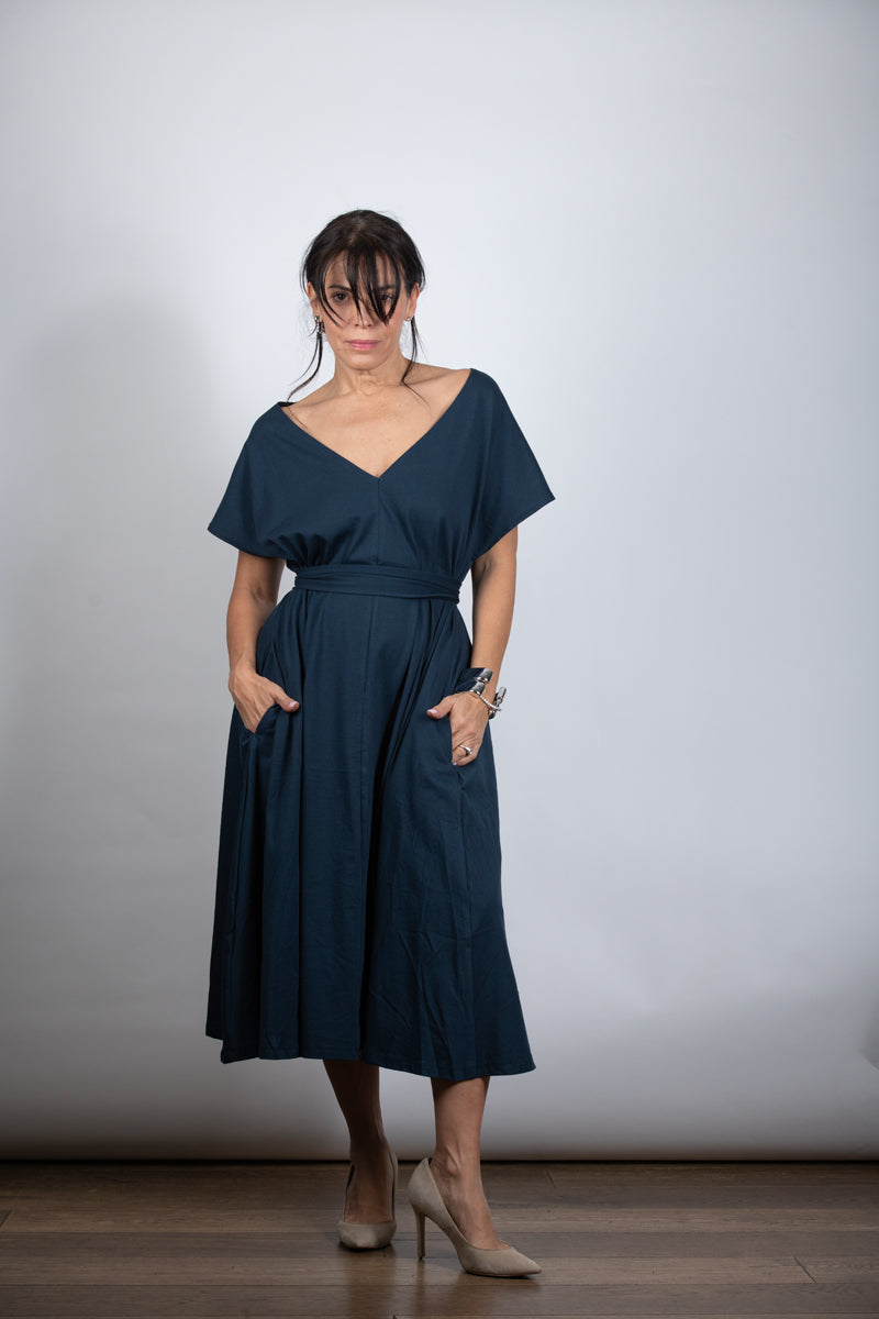 MERESLS שמלה כחולה אוברסייז