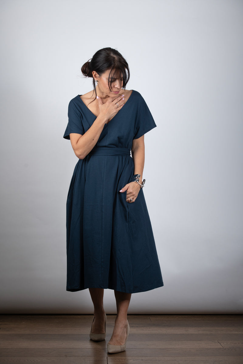 MERESLS שמלה כחולה אוברסייז