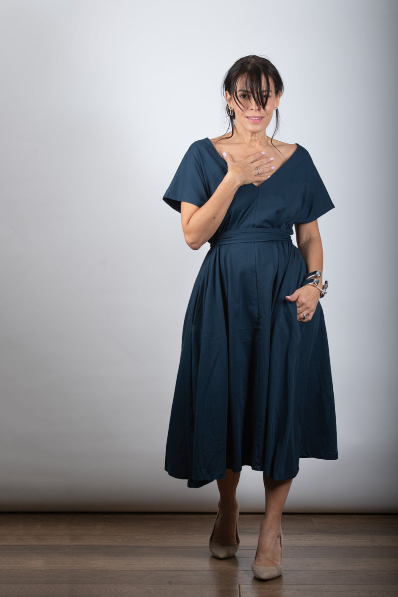 MERESLS שמלה כחולה אוברסייז