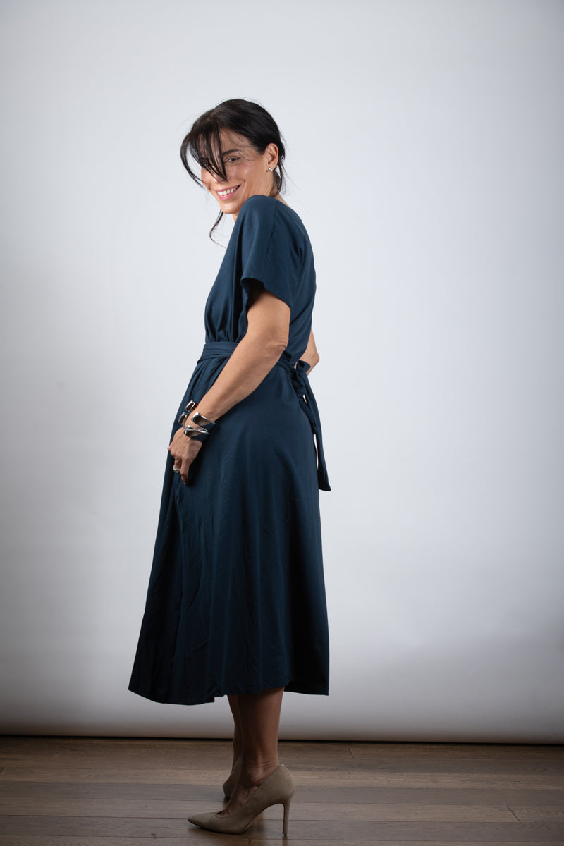 MERESLS שמלה כחולה אוברסייז