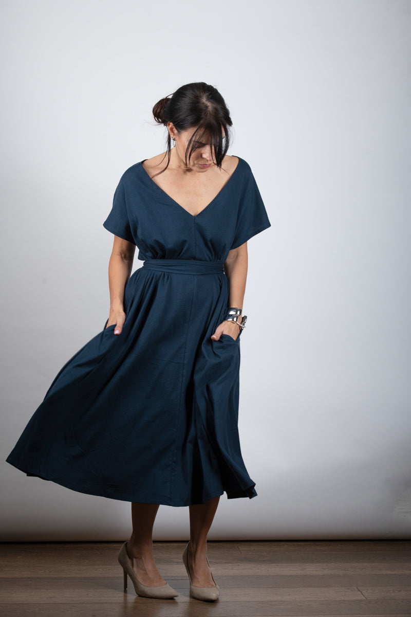 MERESLS שמלה כחולה אוברסייז