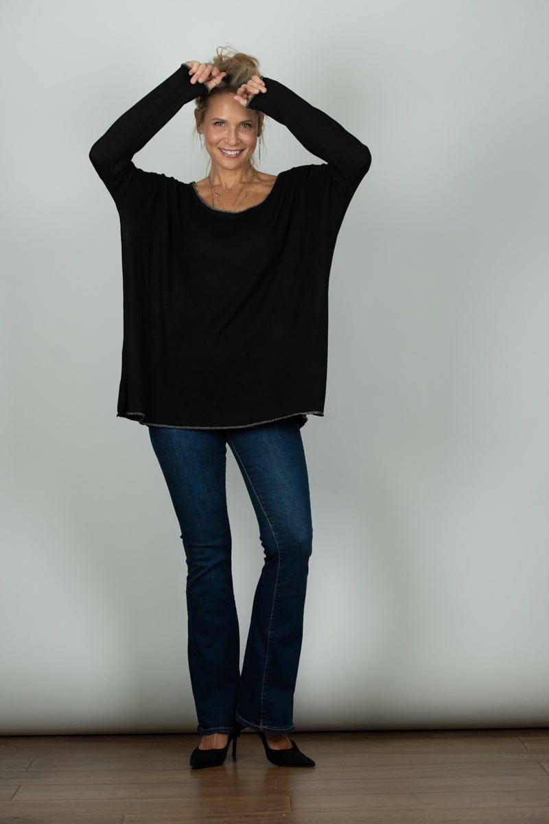 AURA סריג אוברסייז שחור