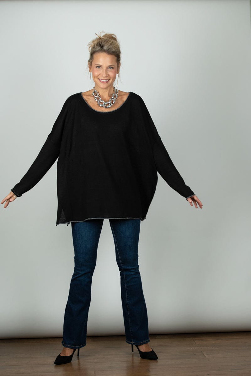 AURA סריג אוברסייז שחור