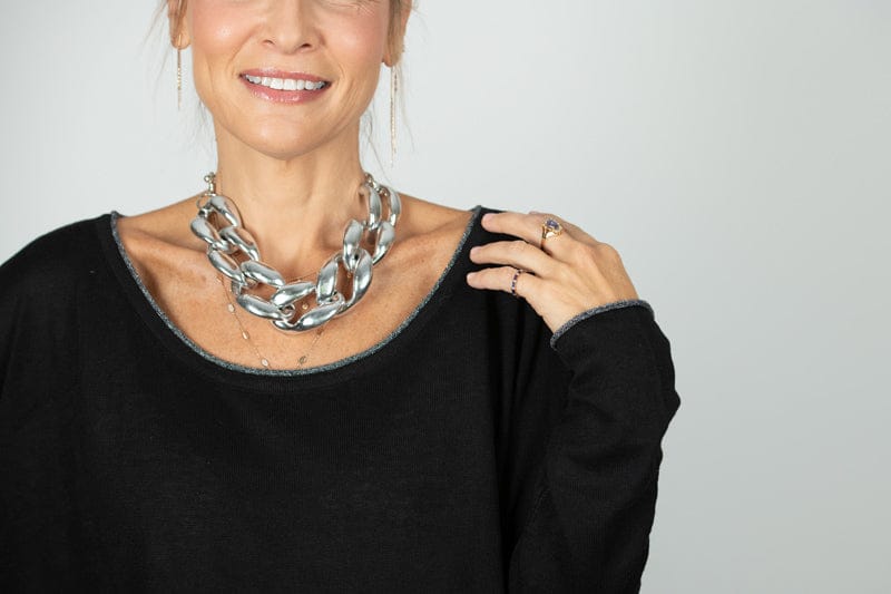 AURA סריג אוברסייז שחור