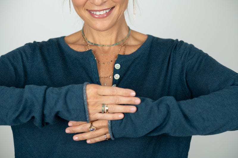 ECHO סריג כפתורים כחול