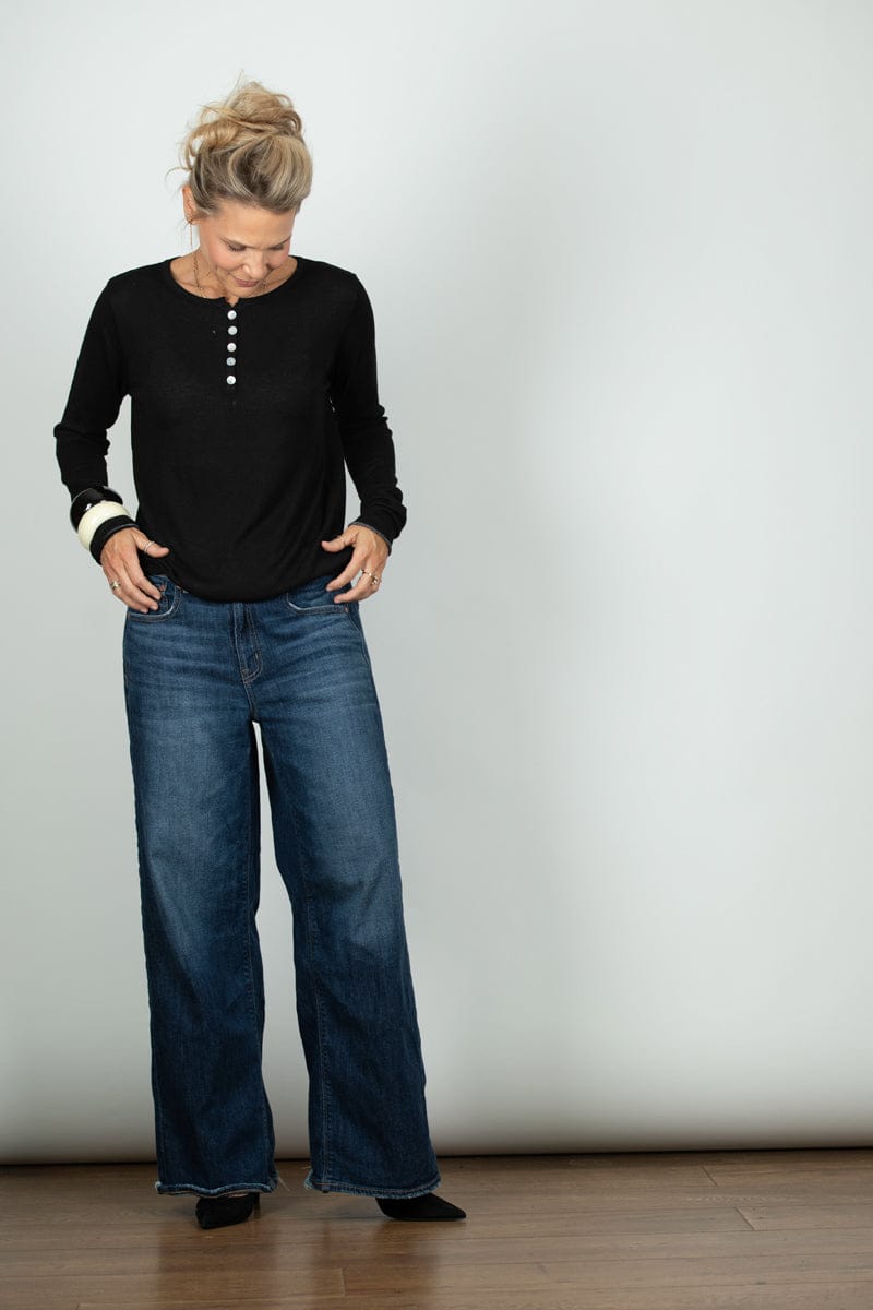 ECHO סריג כפתורים שחור