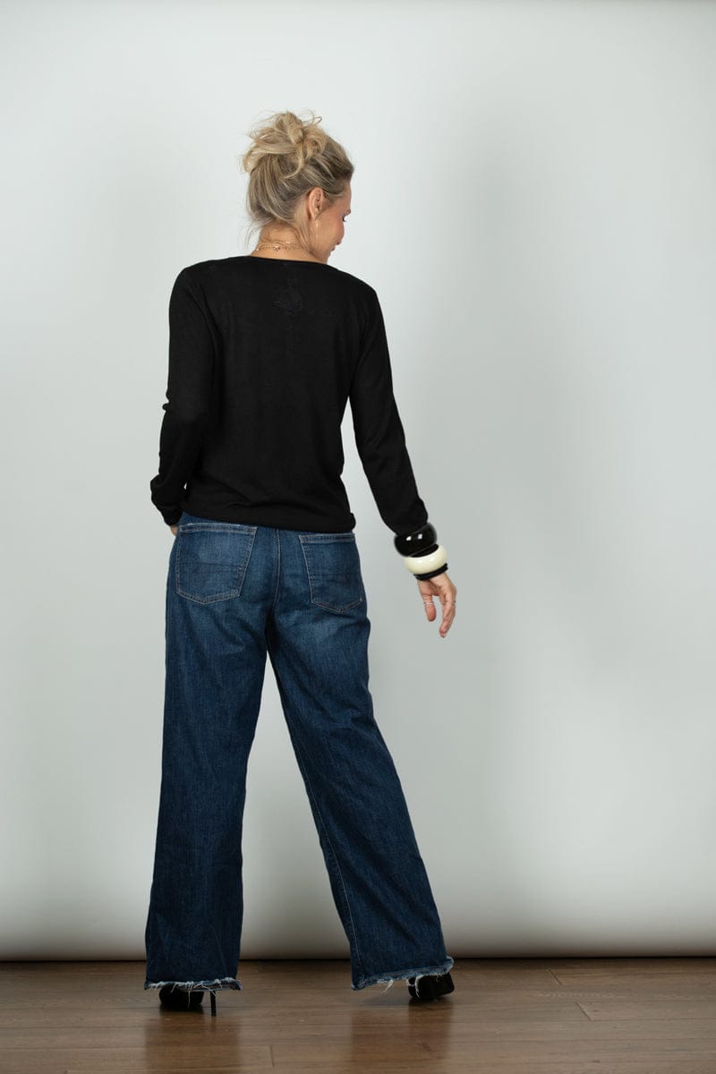 ECHO סריג כפתורים שחור