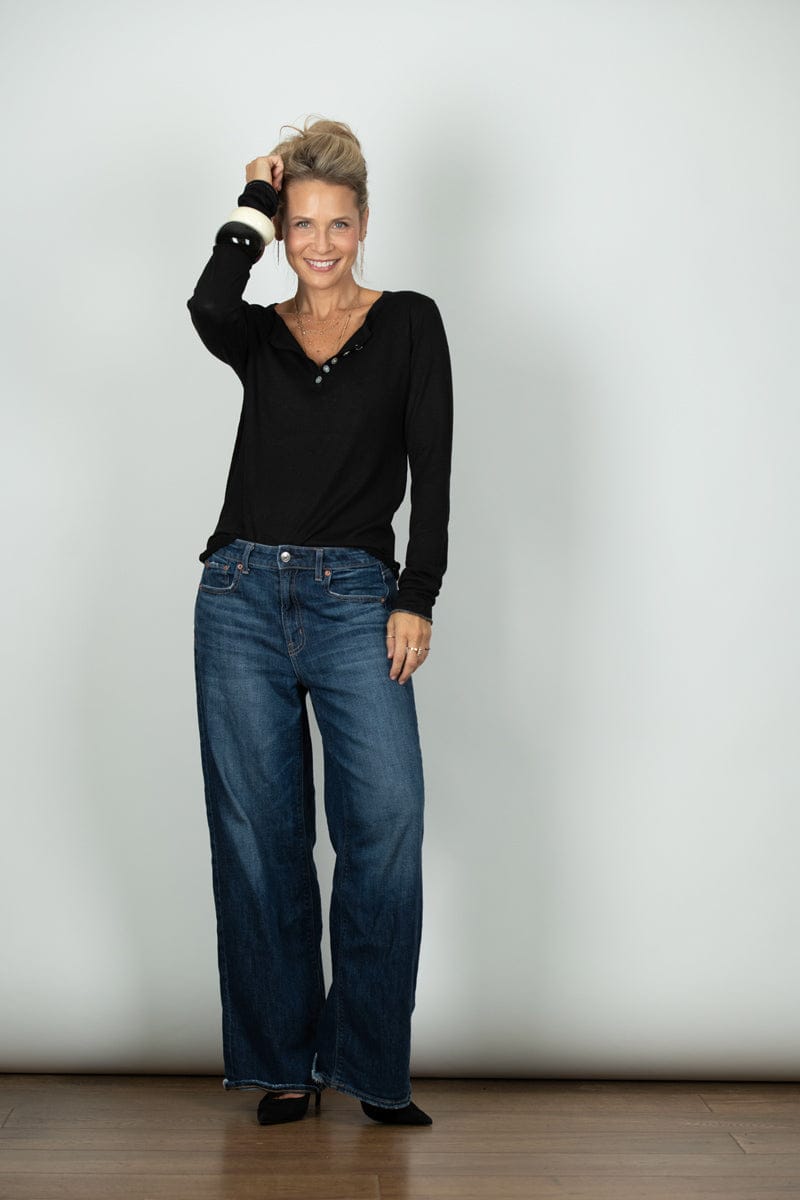 ECHO סריג כפתורים שחור