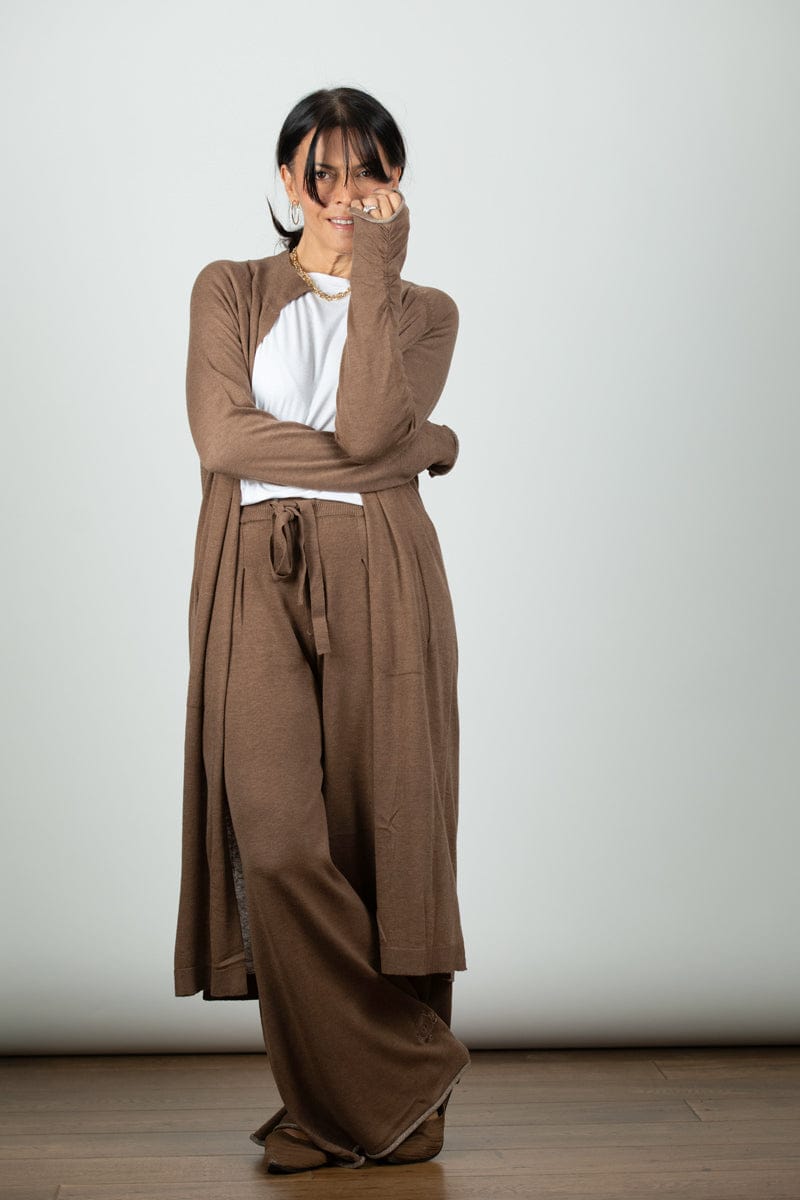 STILL מכנס סריג חום