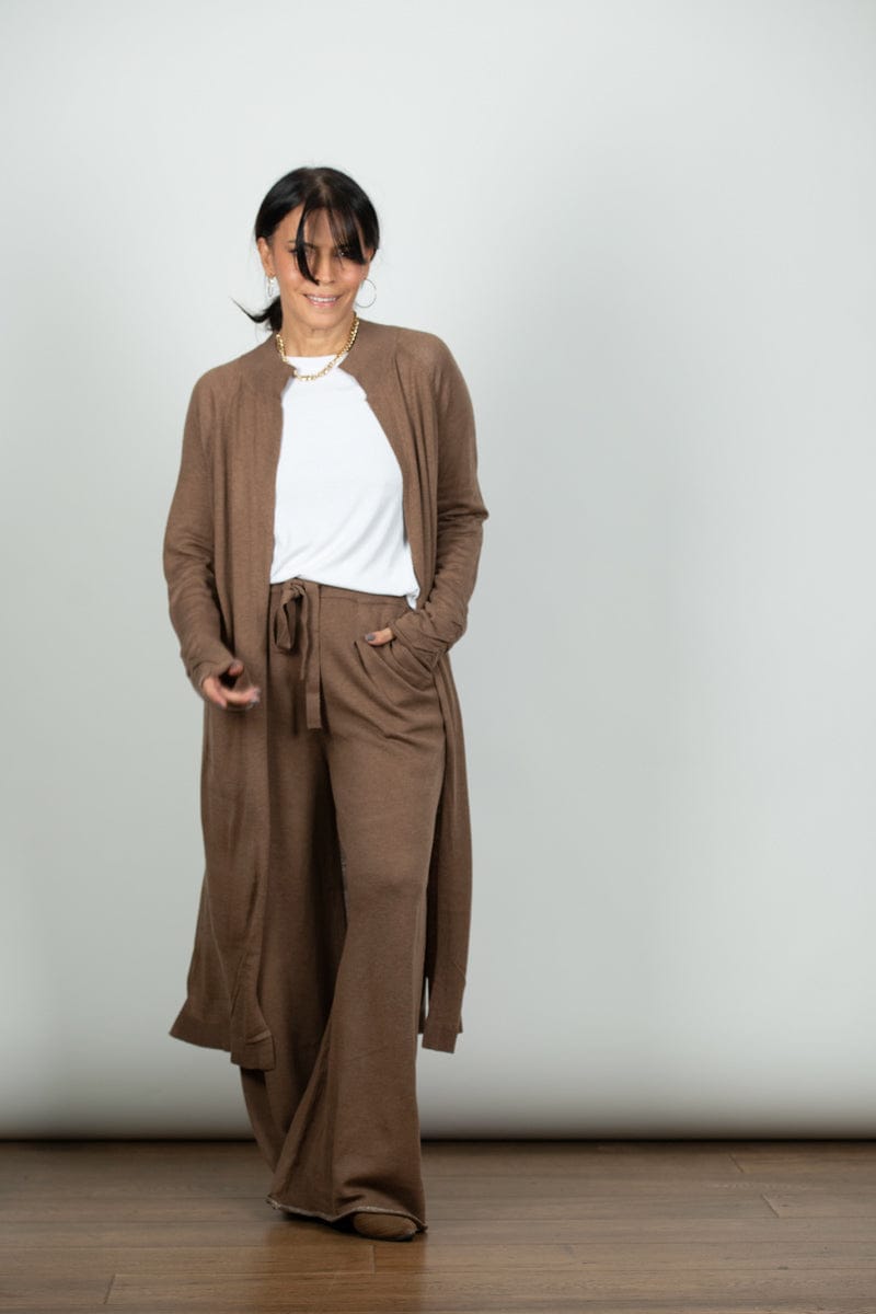 STILL מכנס סריג חום