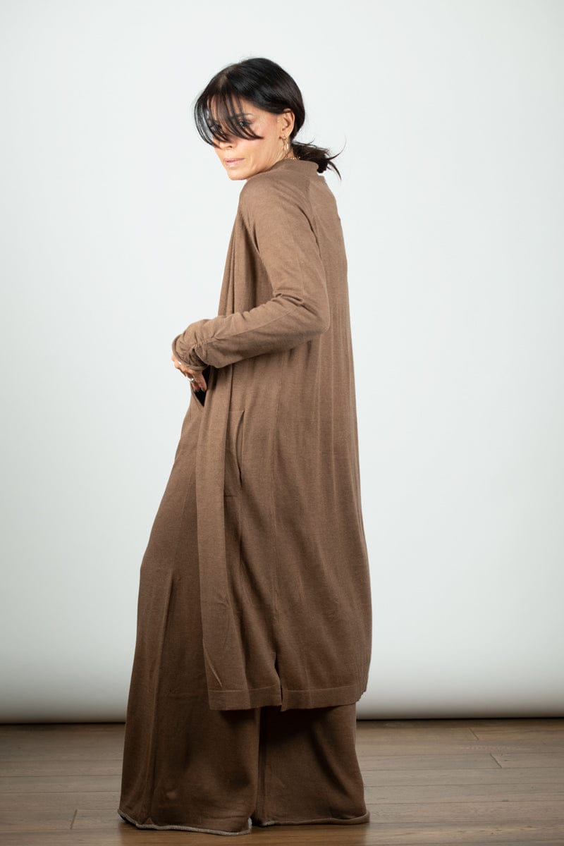 STILL מכנס סריג חום