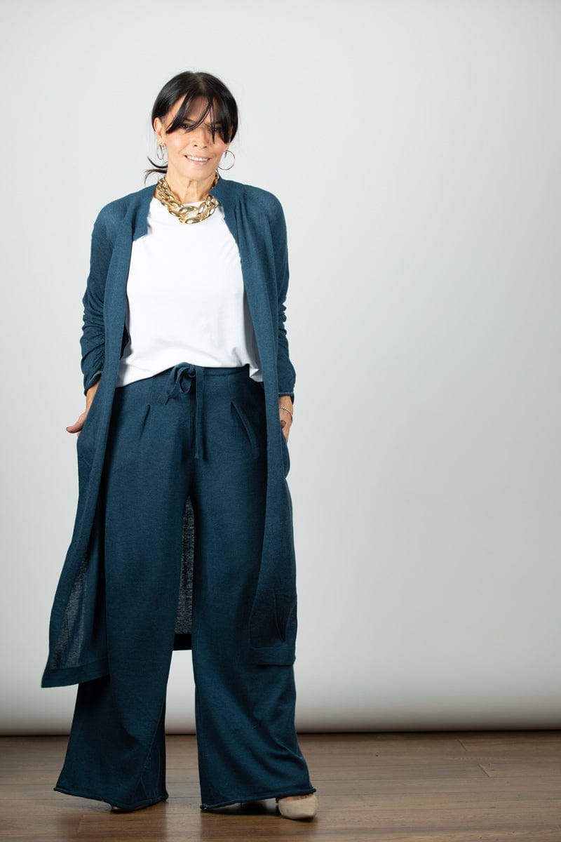 STILL מכנס סריג כחול