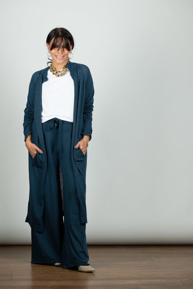 STILL מכנס סריג כחול