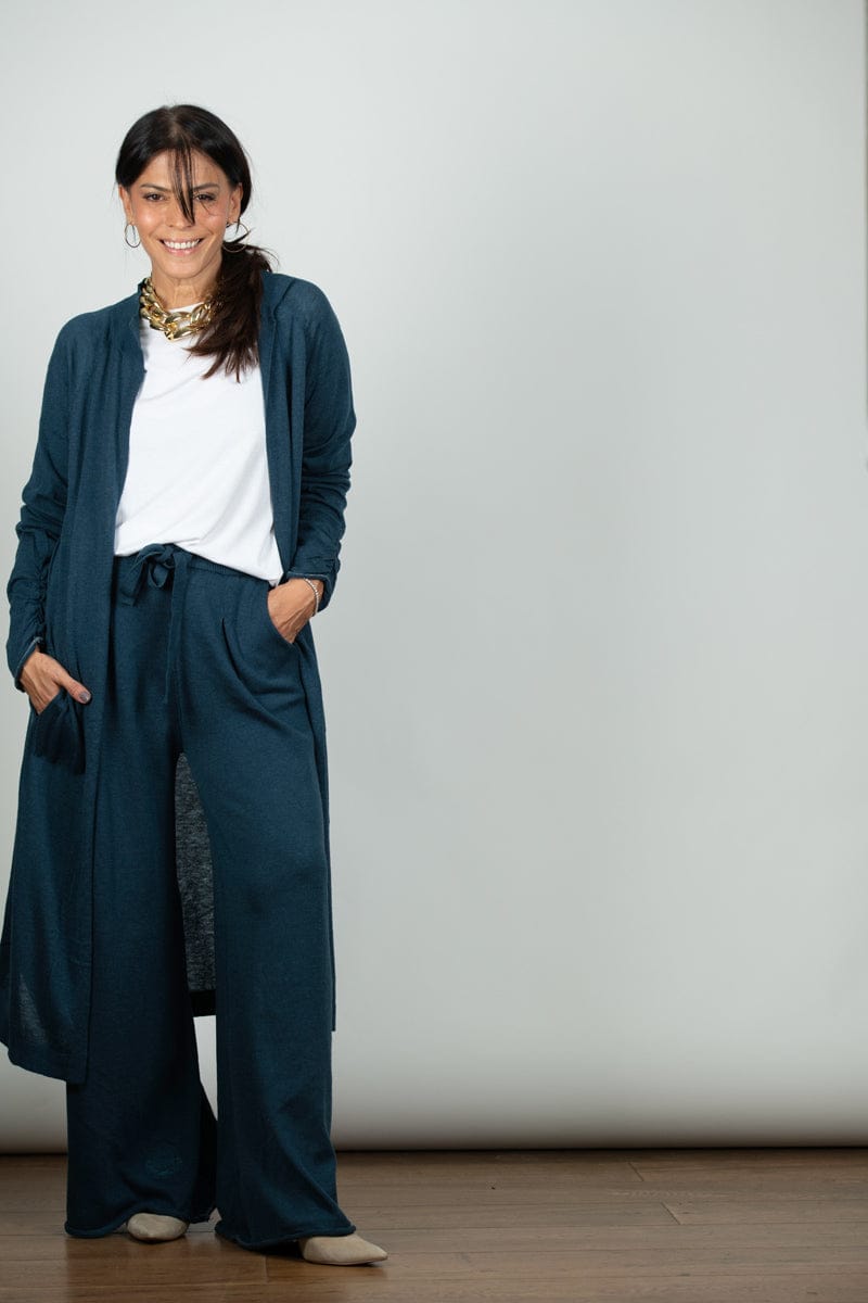 STILL מכנס סריג כחול