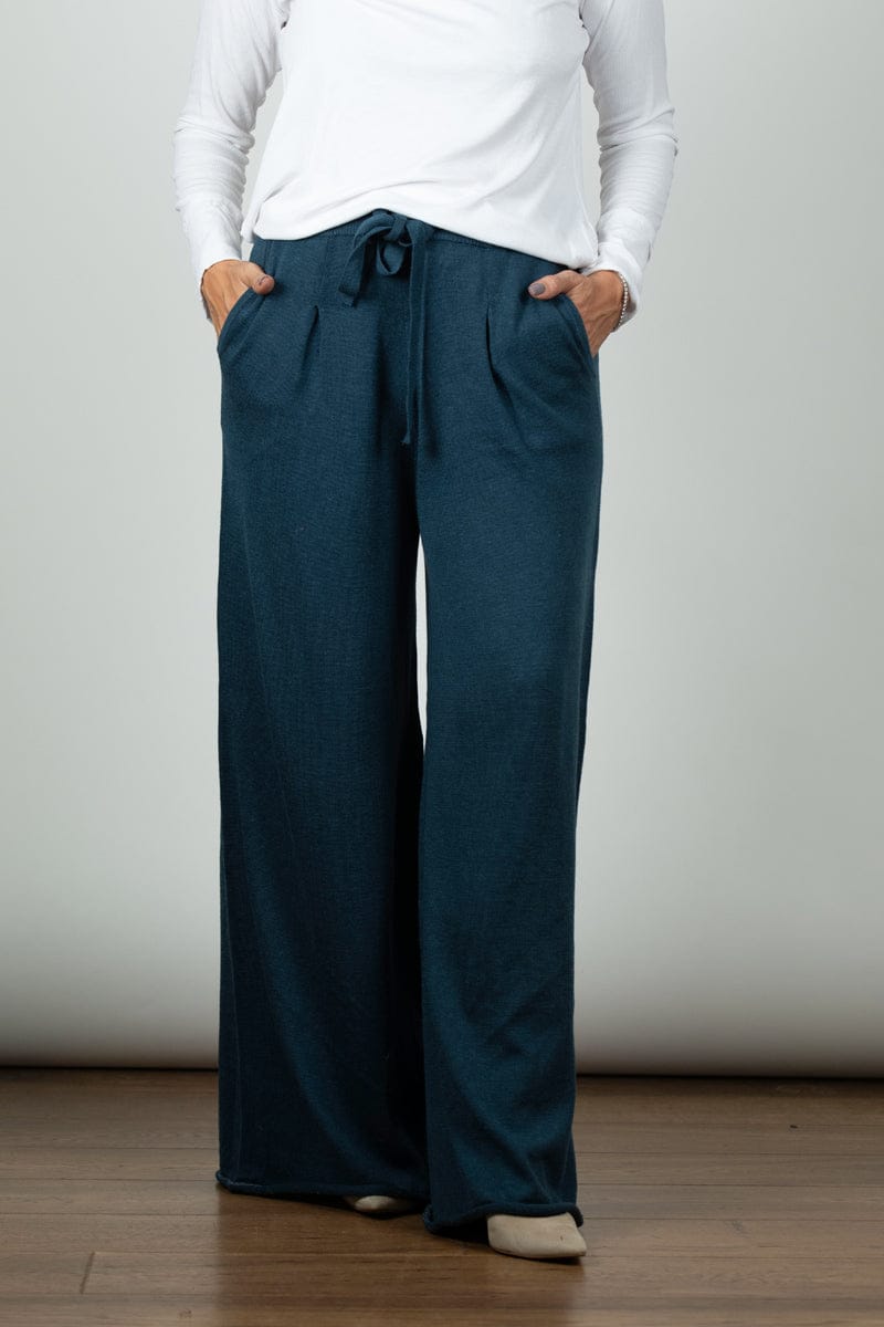 STILL מכנס סריג כחול