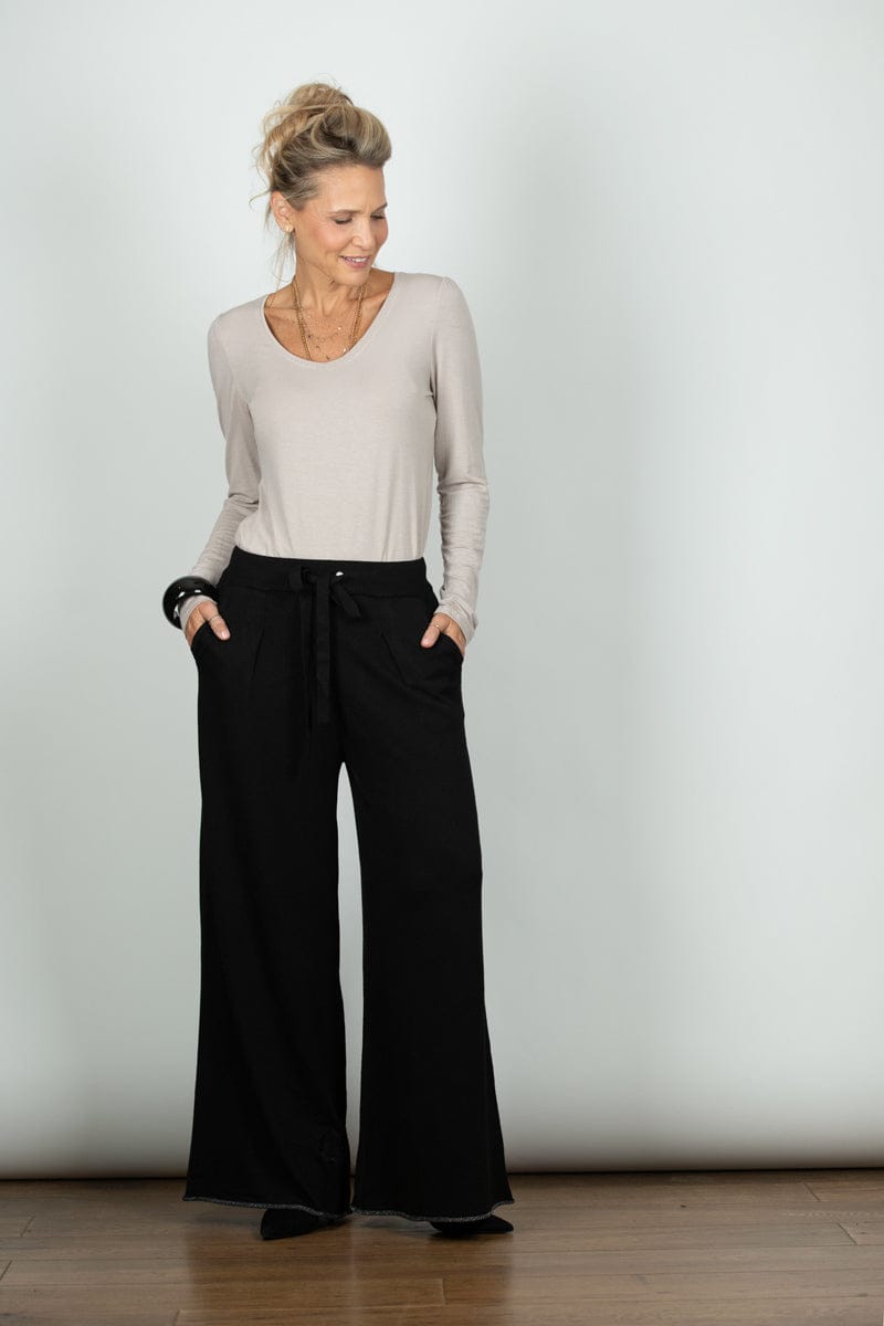 STILL מכנס סריג שחור