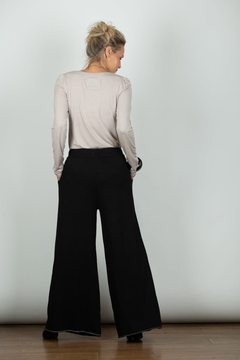 STILL מכנס סריג שחור